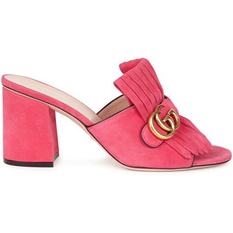 gucci pink mules|gucci suede mules.